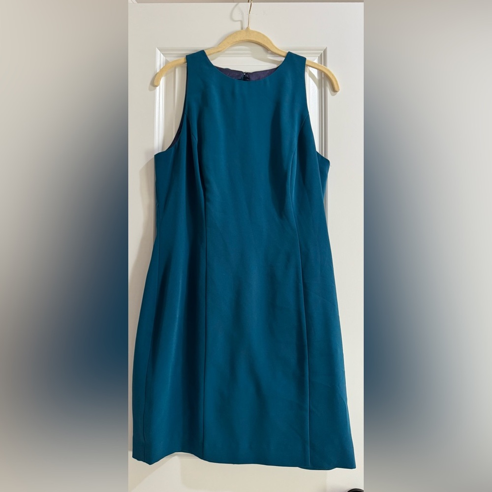 Donna Ricco Teal Cocktail Dress With Bows, size 12 petite‎